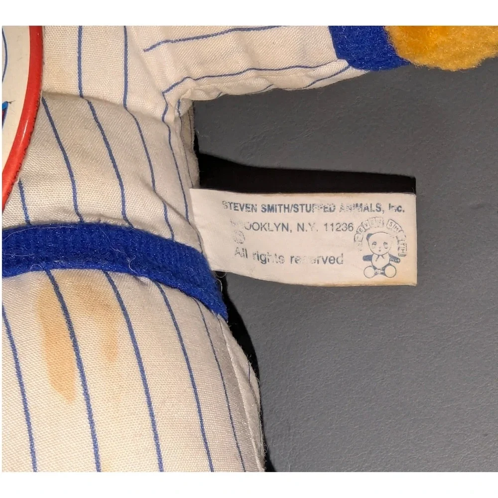 Vintage Steven Smith Chicago Cubs Cub Power Plush Bear MLB Baseball Pinstripe